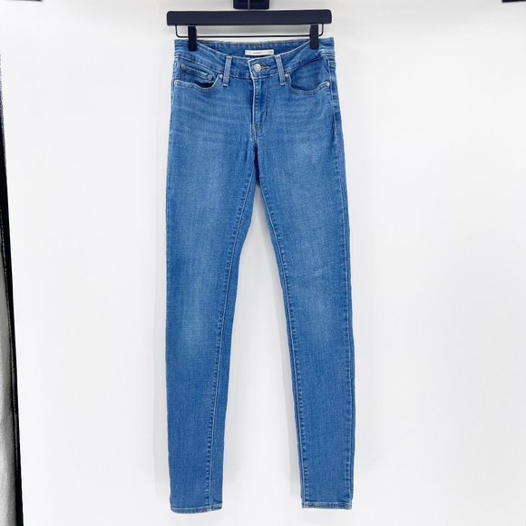 Levi's Denim - Levis Women's Blue Mid Rise 711 Skinny Jeans Size 27